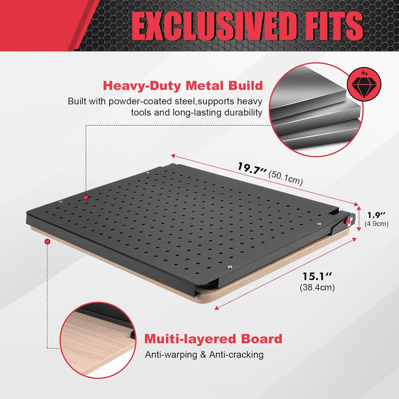 Milwaukee Packout Heavy Duty Wall-Mounted Workbench with Pegboard gallery