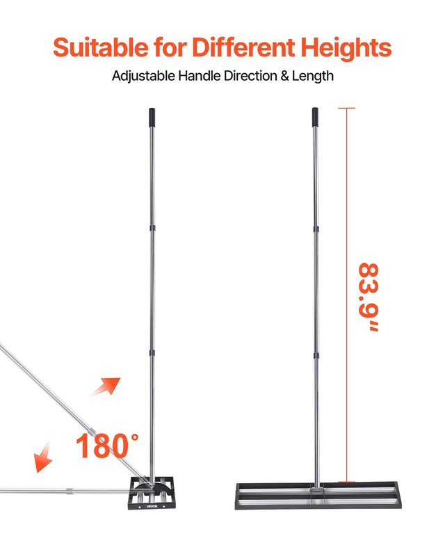 Updated Lawn Leveling Rake with Roller, 48'' x 10" Stainless Steel Lawn Leveler gallery