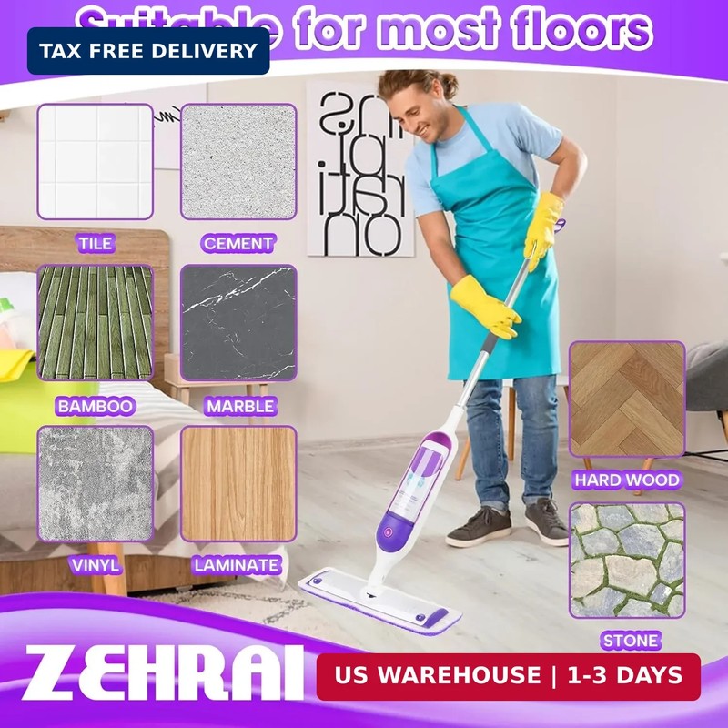 6 Pack Reusable Microfiber Mop Pads for Swiffer PowerMop, 13-16 Inch Spray Mop R gallery