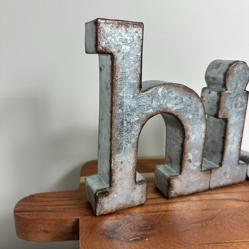 Galvanized Metal Hi. Wall Decor Shelf Decorations Silver Farmhouse gallery