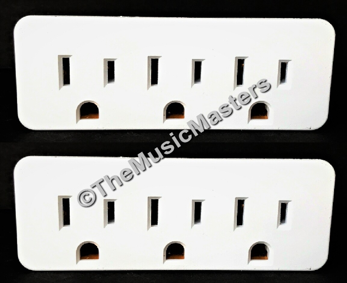 2X Grounded 3 Outlet Triple AC Wall Plug Power Splitter 3-Way Electric Adapter gallery