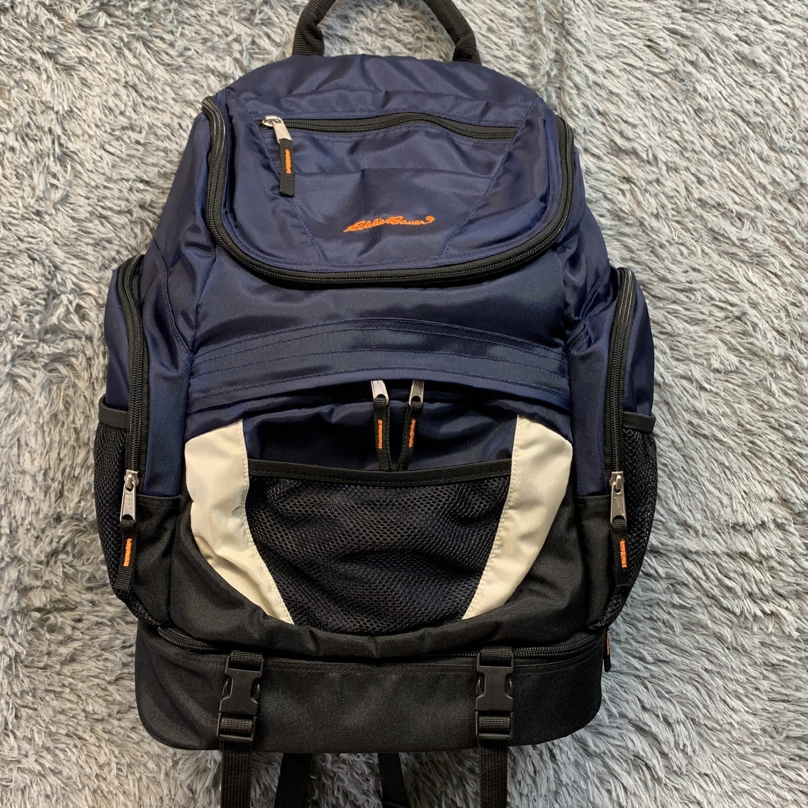 Eddie Bauer Backpack Large Multi Compartment, Navy Blue- EXCELLENT Condition