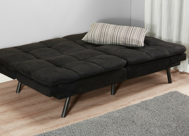 Memory Foam Futon Sleeper Sofa Bed Couch Convertible Foldable Black 72 inch gallery