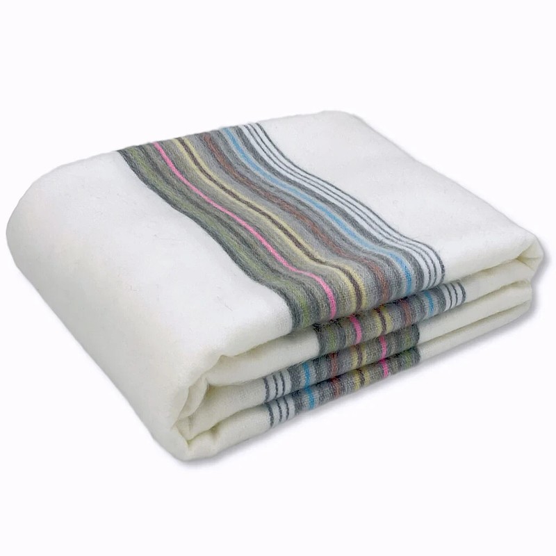 SOFT&WARM STRIPED ALPACA WOOL BLANKET 100"x71" XL QUEEN PLUS BED SOFA COVER gallery
