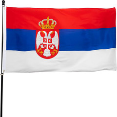 DANF Serbia Flag 3X5 Ft Thick Polyester, Fade Resistant, Brass Grommets, Canvas