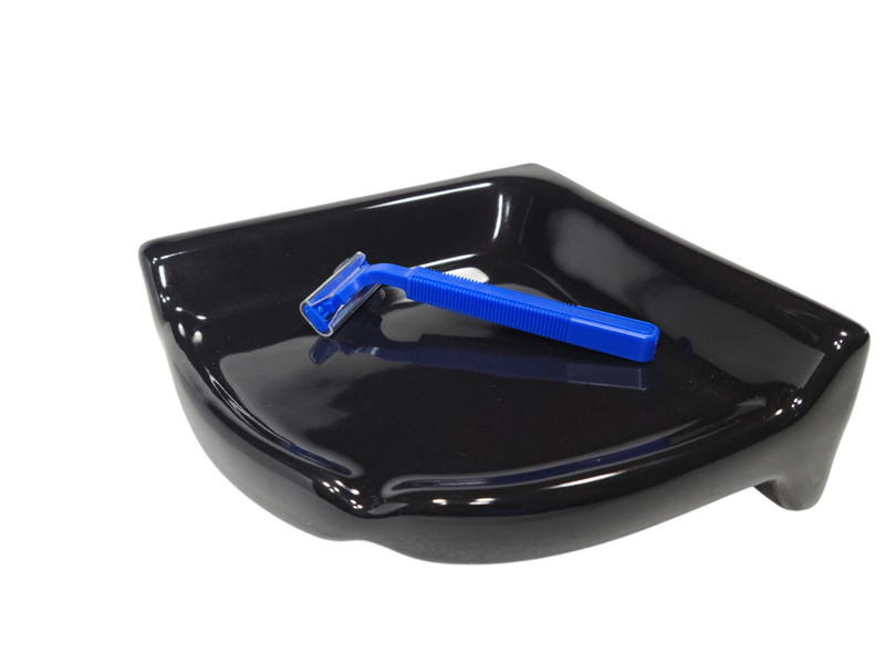 Vintage Black Ceramic Shower Tile Corner Tray Soap Dish Ledge Shampoo Holder gallery