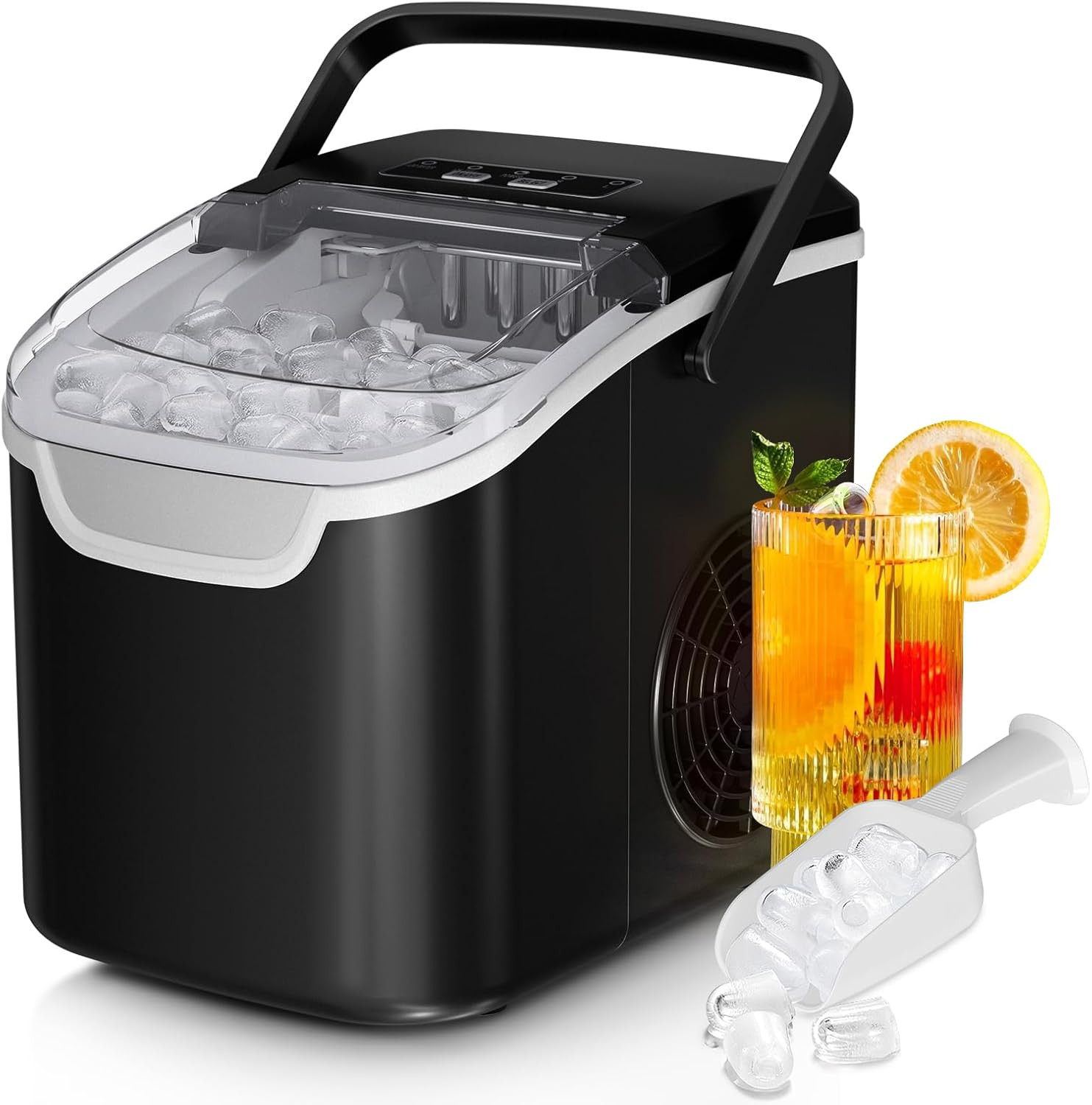 Countertop Ice Maker Machine, 8 Ice Cubes in 6 Mins, 26Lb/Day Ice with 2 Sizes- gallery