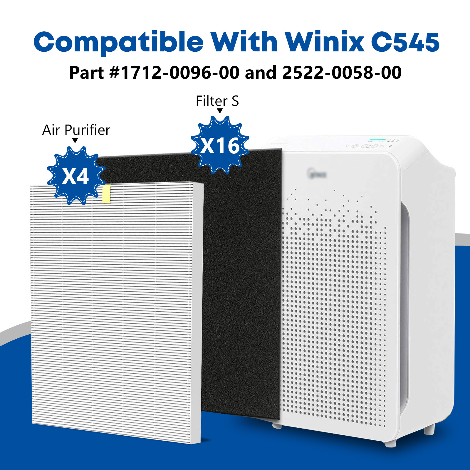(4+16) C545 HEPA Replacement Filter S Compatible with Winix C545 Air Purifier gallery