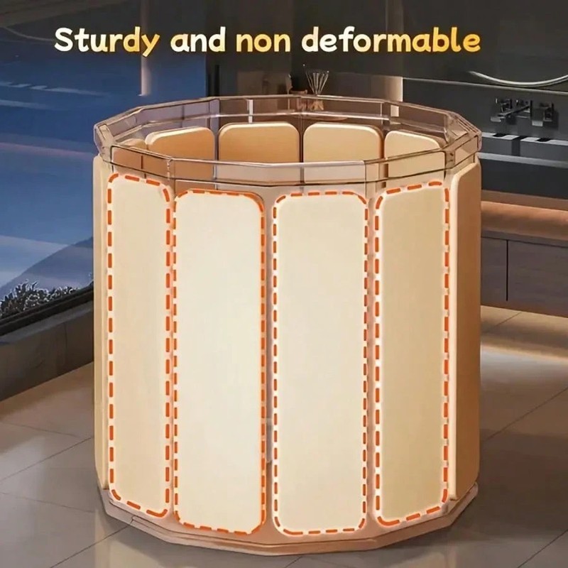 Foldable Non-Inflatable Bathtub Thickened Thermal Foam Portable Soaking Tub gallery