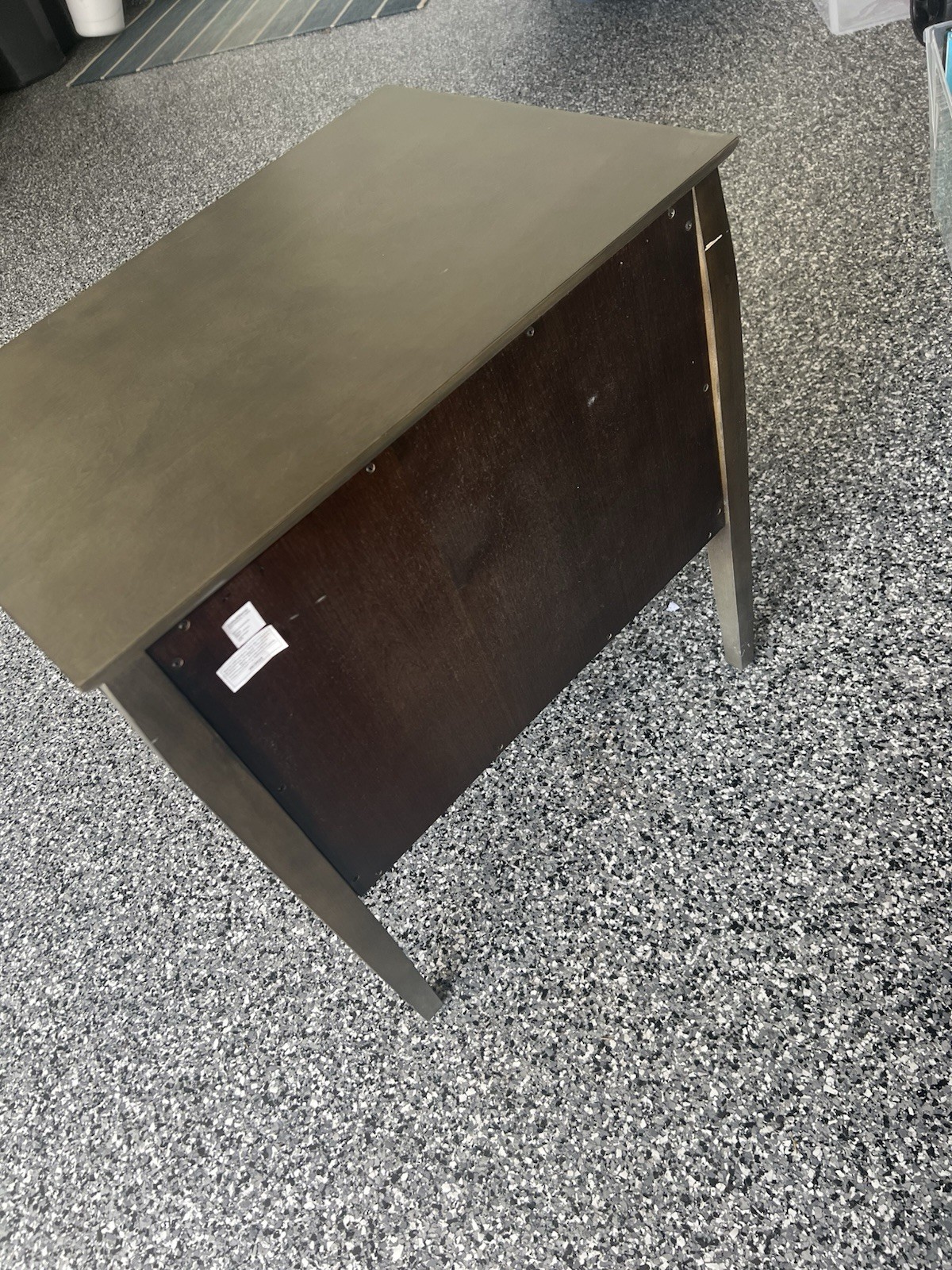 Crate & Barrel Mid-Century Modern Brown Wood 2-Drawer Nightstand Knobs gallery