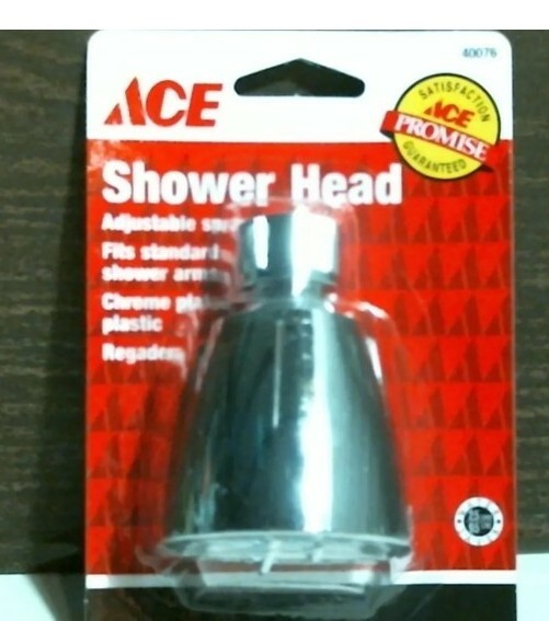 Ace Chrome Plastic 6 settings Adjustable Showerhead 1.5 gpm gallery