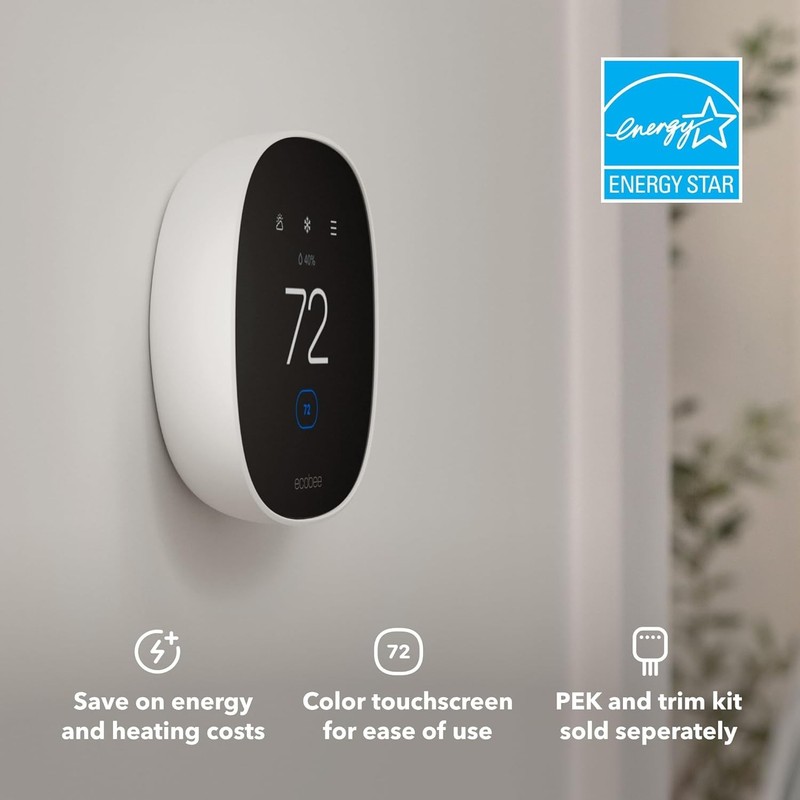 Ecobee Programable Smart Thermostat Essential WIFI, Alexa, Google - SHIPS FREE! gallery