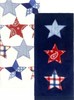 SET OF 2 DIFFERENT PRINTED TOWELS (16.5"x26") PATRIOTIC MULTICOLOR USA STARS, KO gallery