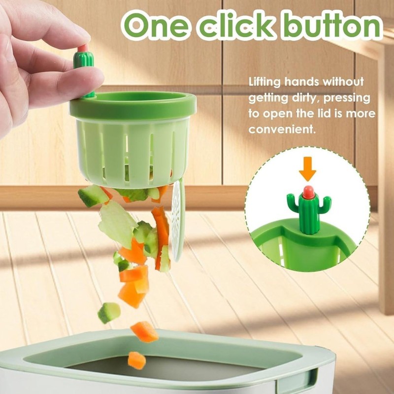 Cactus Kitchen Sink Drain Strainer Filter Self-Cleaning Automatic Dumping Basket gallery