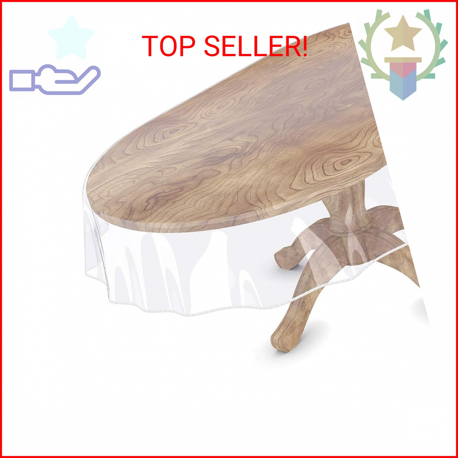 Cyberlight Clear Oval Table Cover Protector 60 x 90 Inches Oval Shape Plastic Tr gallery