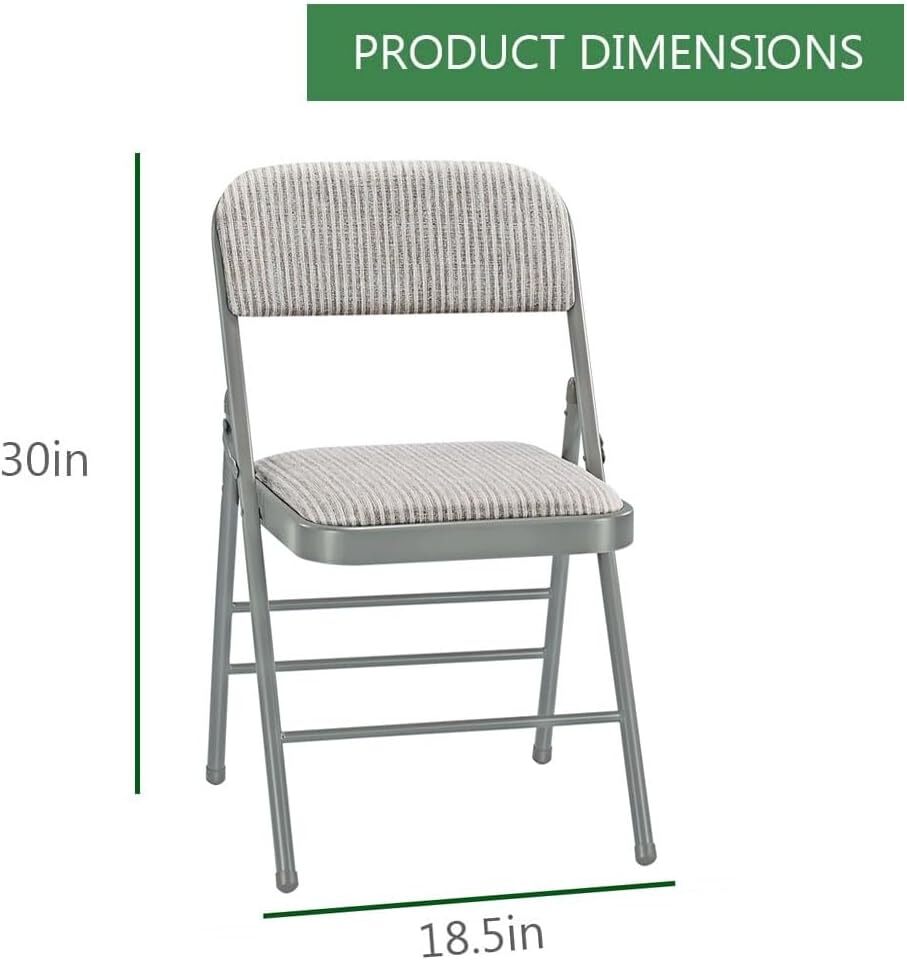 Fabric White Steel Frame Padded Folding Chair(4 PACK) gallery