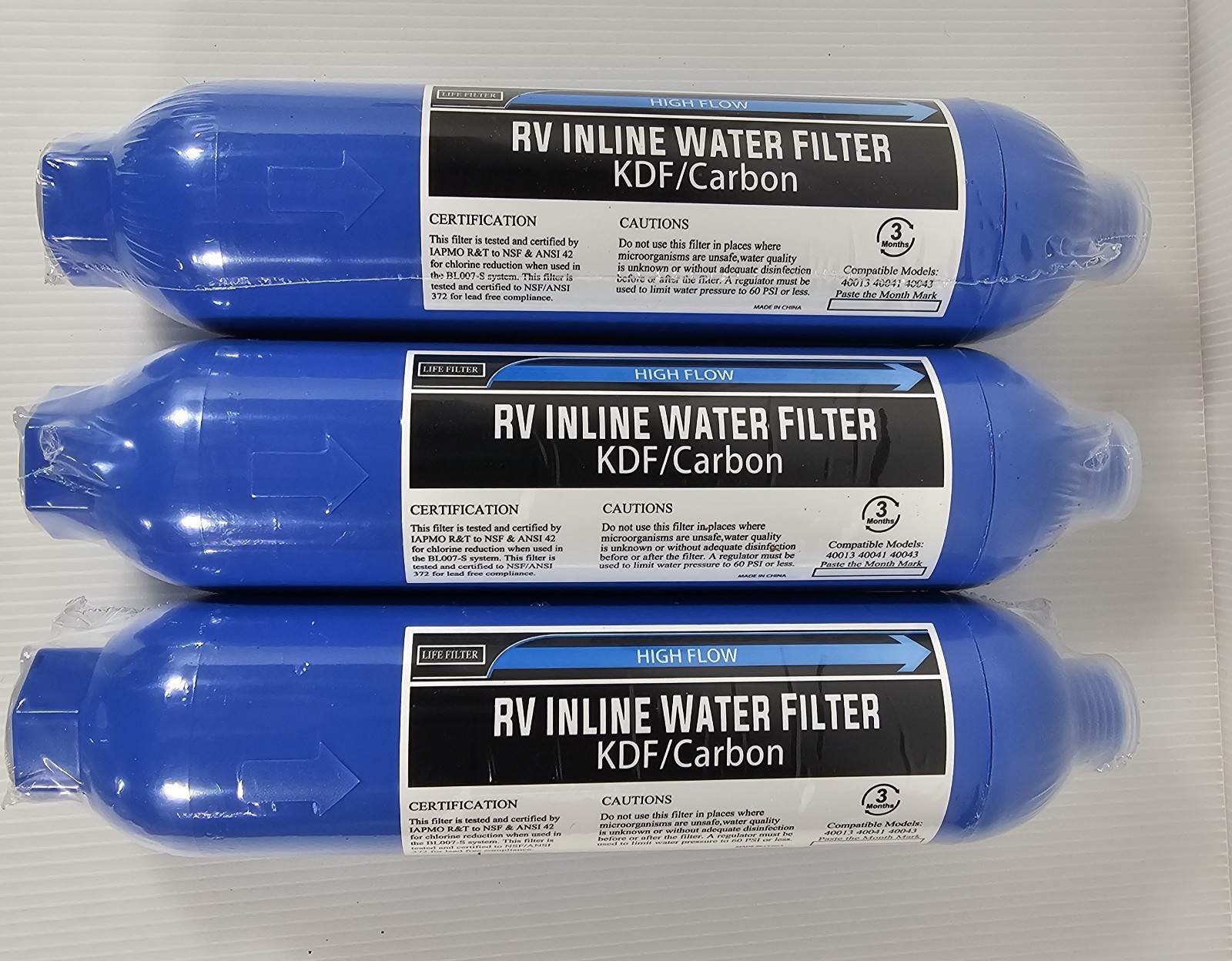 3 Filter Life, RV Inline Water Filters for 40013 40041 40043 KDF Carbon gallery