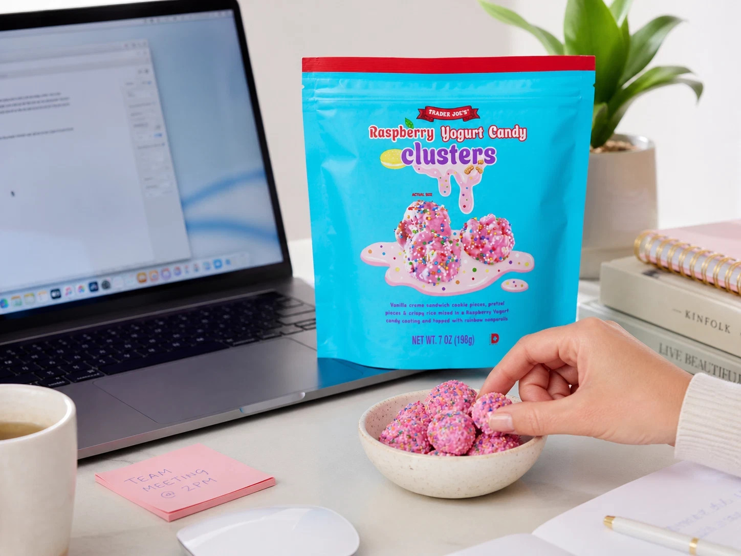 2 Packs Trader Joe's 7 oz. RASPBERRY YOGURT CANDY CLUSTERS gallery