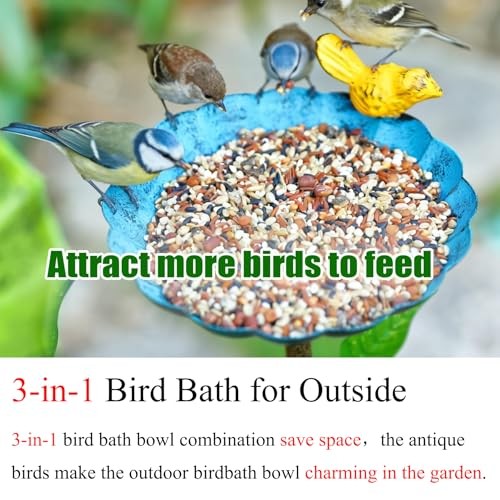 Bird Baths for Outdoors, 37" H Bird Bath for Outside, 3-in-1 37" H Pedestal gallery