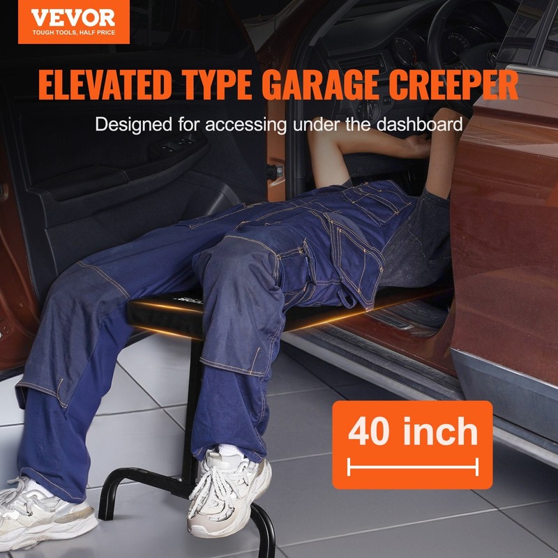 Under Dash Creeper, 40 in, 330 lbs Load Capacity Rolling Mechanic Garage Creeper gallery