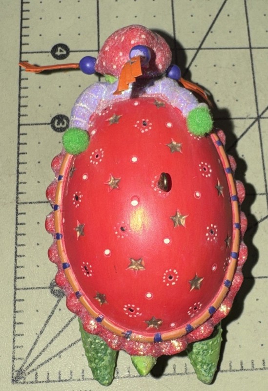 Whimsical Green Sea Turtle Red Shell With Beanie & Scarf Ornament Krinkles? gallery