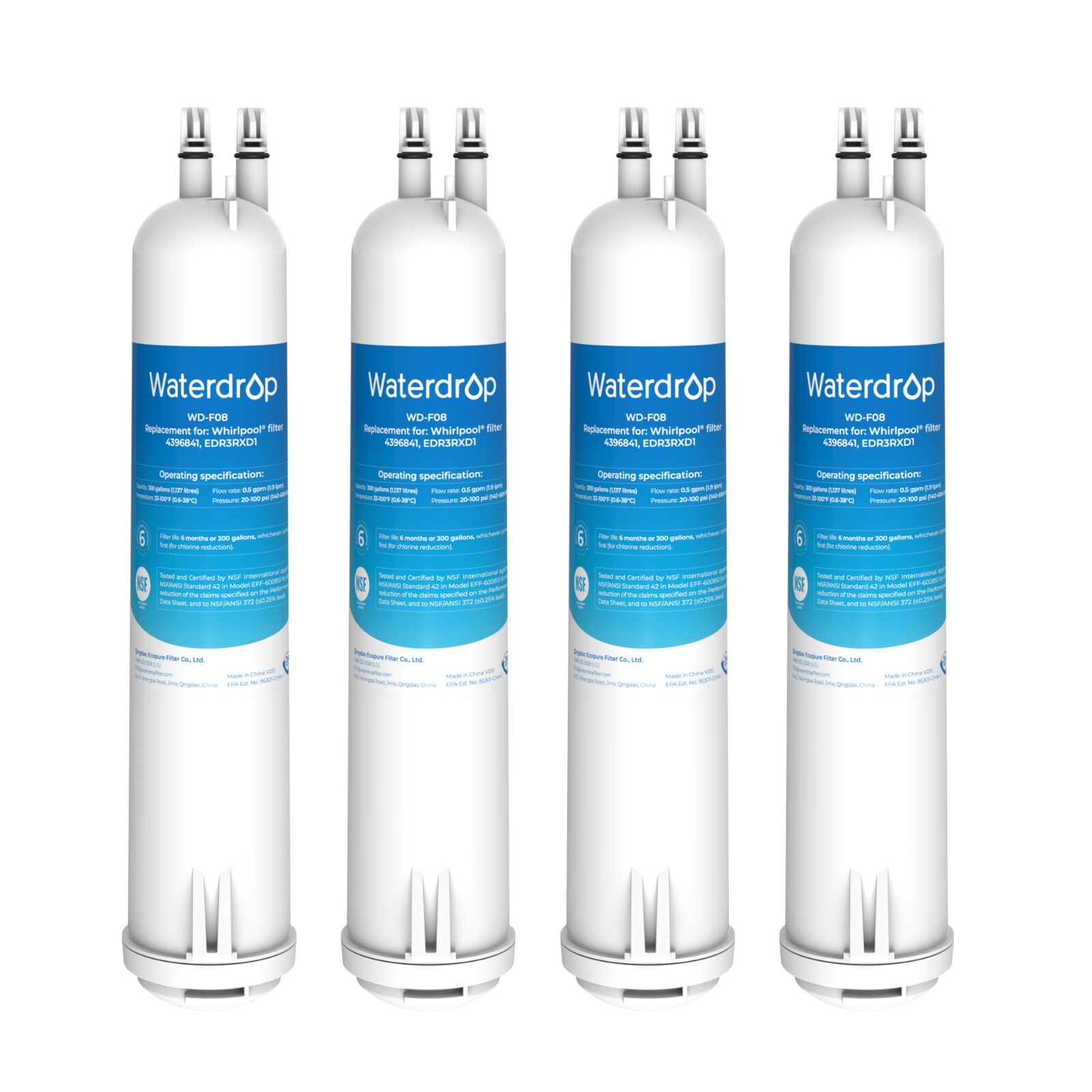 Waterdrop Refrigerator Filter, Replacement for Kenmore® 46-9083, 46-9030, 4 Pack gallery