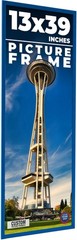 13×39 Frame Blue Solid Wood Picture Frame Width 0.75 Inches | Interior Frame Dep