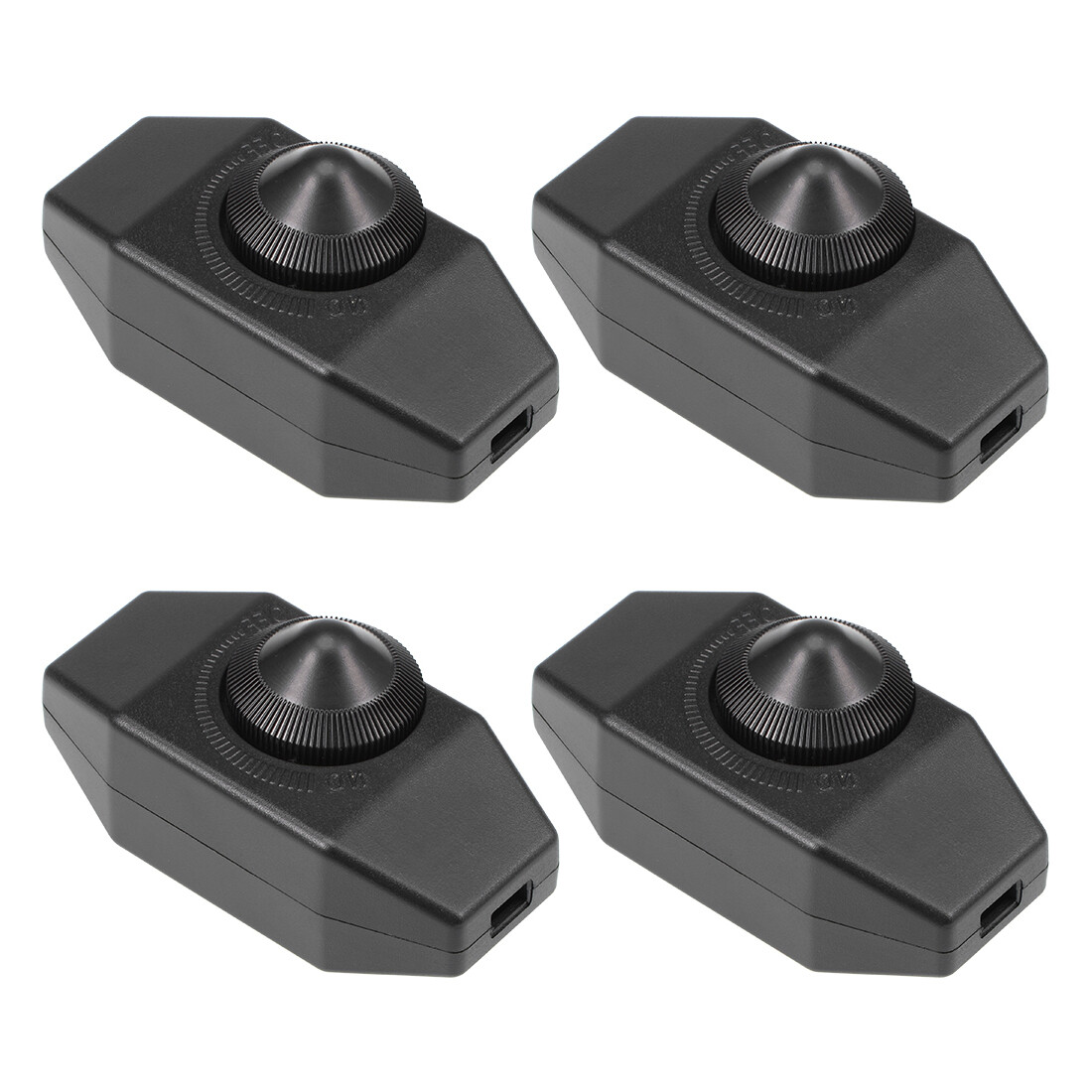 4pcs Rotary Cord Switch AC 250V 2A Slide Control Lamp Dimmer 100-Watt Black gallery