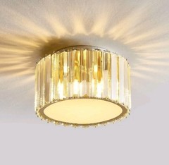 Fancy Crystal Ceiling Light Fixture Mini Flush Mount Chandelier G9 Socket -Gold