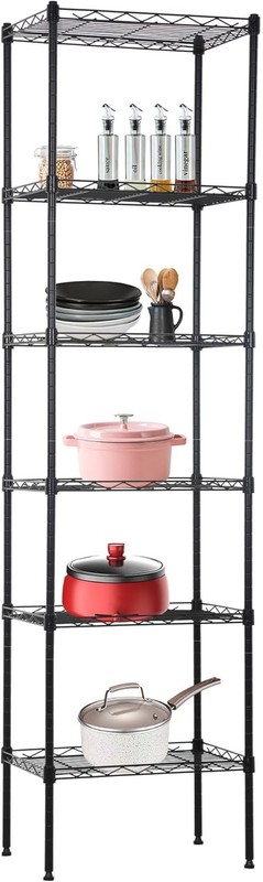 5-Tier Chrome Wire Storage Shelves with Wheels, Adjustable, Heavy-Duty, 220 lbs gallery