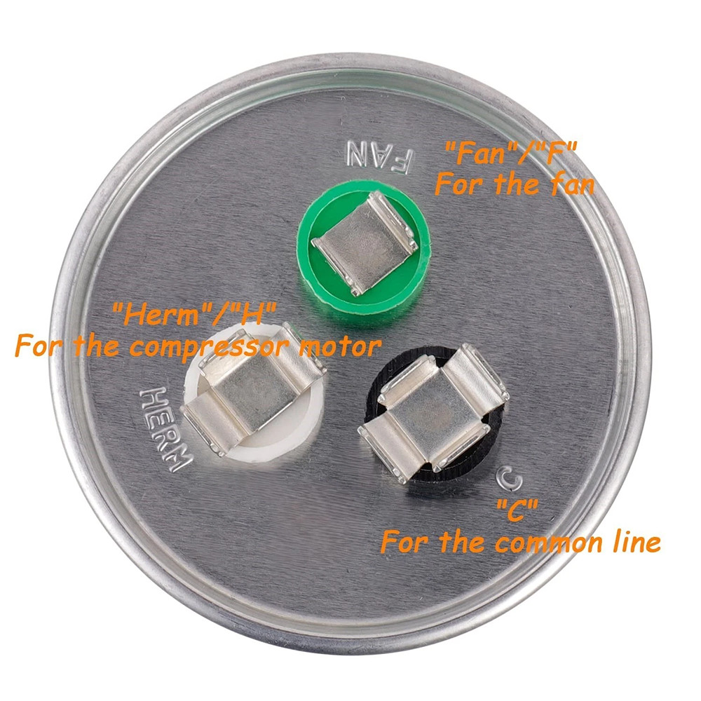 35+5 uf/MFD 370-440 VAC Round Dual Run Capacitor 50/60 Hz - 2 Pack gallery