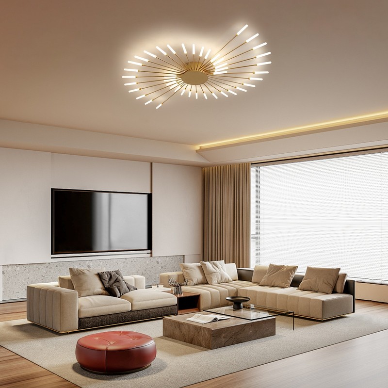 42-Light Fireworks Ceiling Light LED Flush Mount App Remote Dimmable Modern gallery