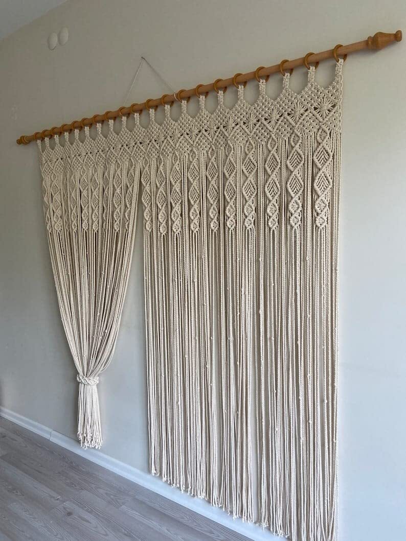 Macrame Bohemian Décor, Wall Hanging, Wall Décor, Macramé Curtain gallery