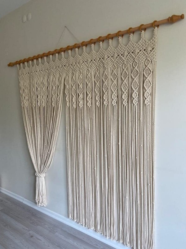 Macrame Bohemian Décor, Wall Hanging, Wall Décor, Macramé Curtain gallery