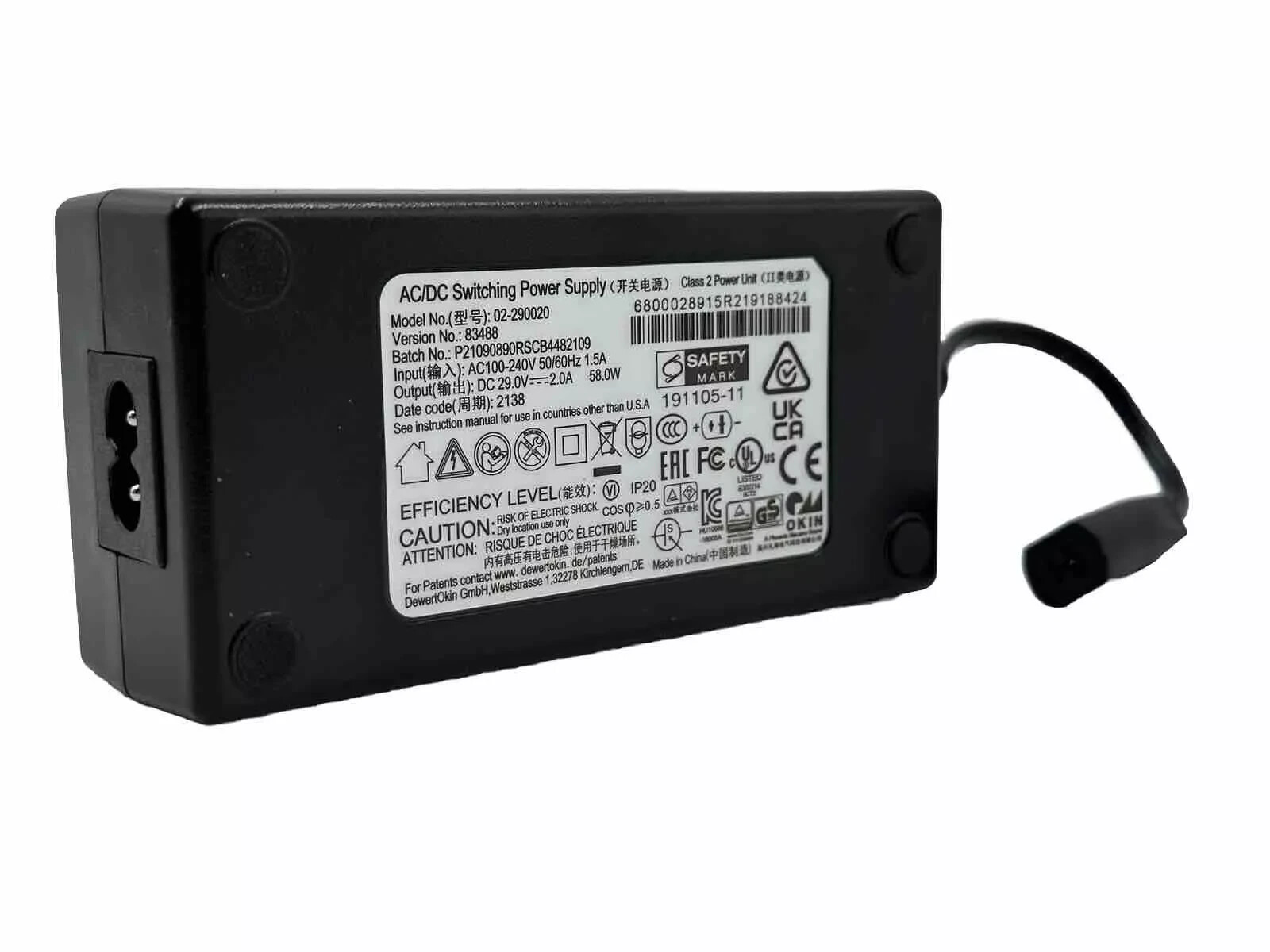 Okin 02-290020 AC/DC Switching Power Supply for Tempur-Pedic Ergomotion Serta F gallery
