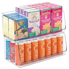 mDesign Modern Stackable Plastic Open 7.75 x 15 x 6.25 (Pack of 2), Clear