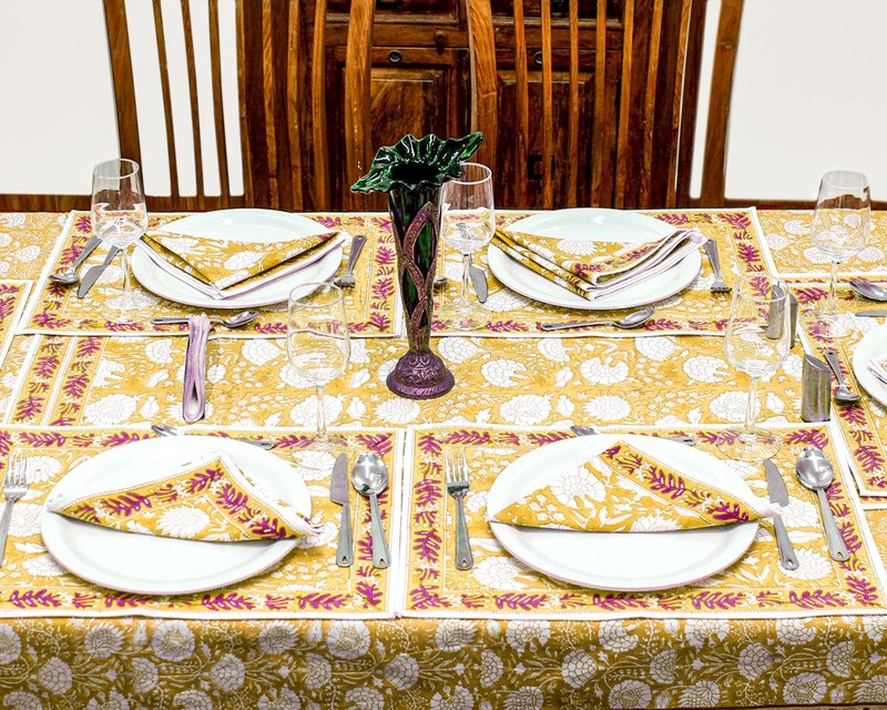 Hand Block Printed Table Cloth Dining Table Cover Cotton Table Linen gallery