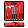 Roll Pin Punch Set, 9-Piece SAE 1/16–5/16 In, Chrome Vanadium Steel, Heat-Treate gallery
