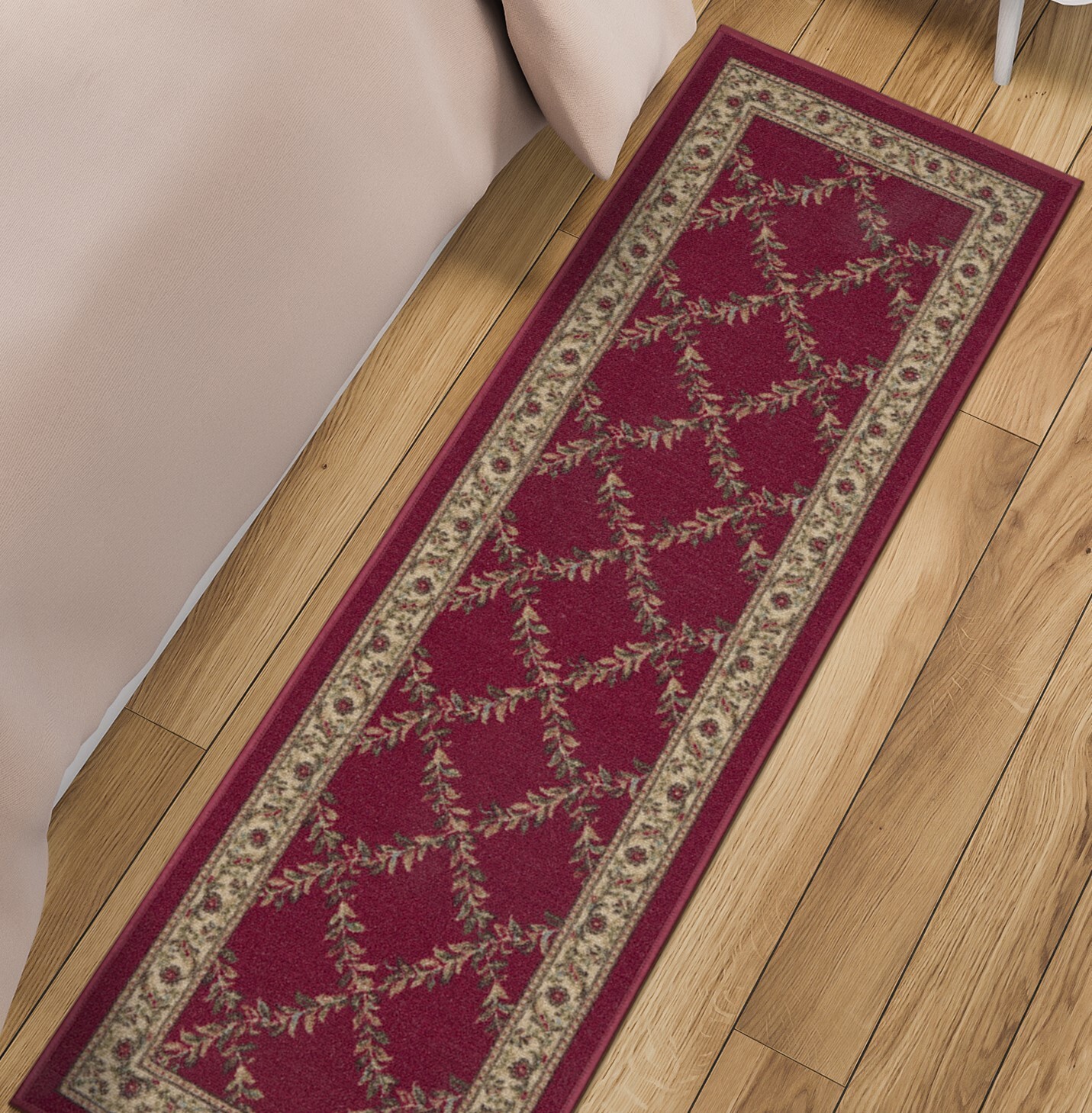 Machine Washable Boxes Design Non-Slip Rubberback 2x5 Traditional Runner Rug gallery