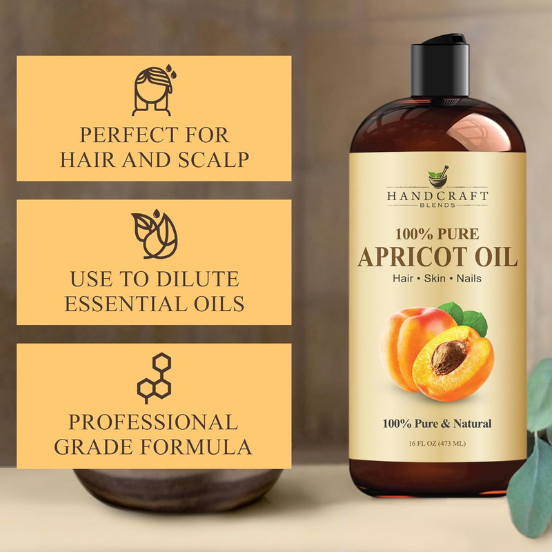 Apricot Kernel Oil - Cold-Pressed 16 Fl Oz - 100% Pure and Natural - Premium Gra gallery