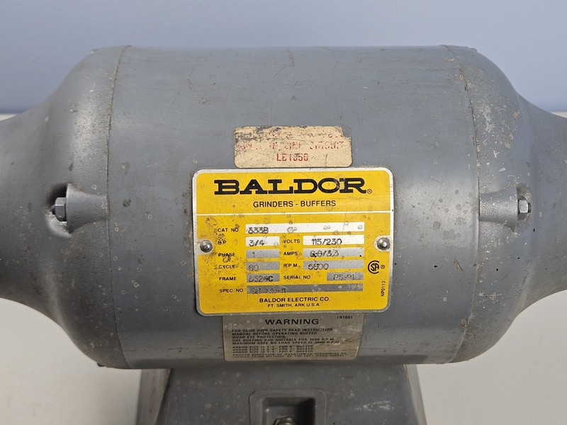 Baldor 333B 8" Bench Buffer Grinder 3/4HP 3600RPM 115/230V 1PH 60HZ USA Made gallery