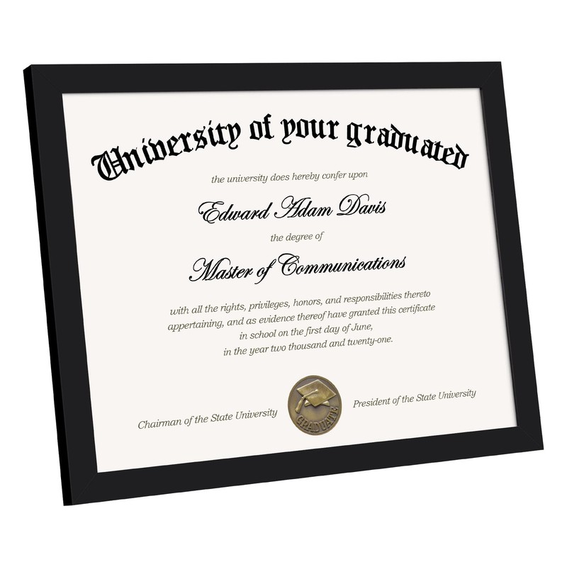 Certificate Frame High Definition Glass 8.5 By 11 Picture Diploma Black 5PK gallery