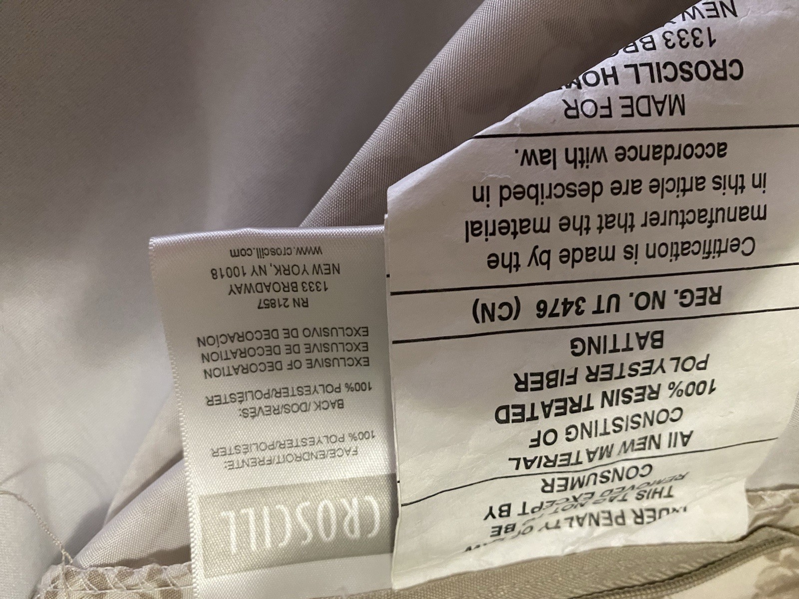 Croscill Floral Standard Pillow Shams Purple & Gray Damask Corded Zipper gallery