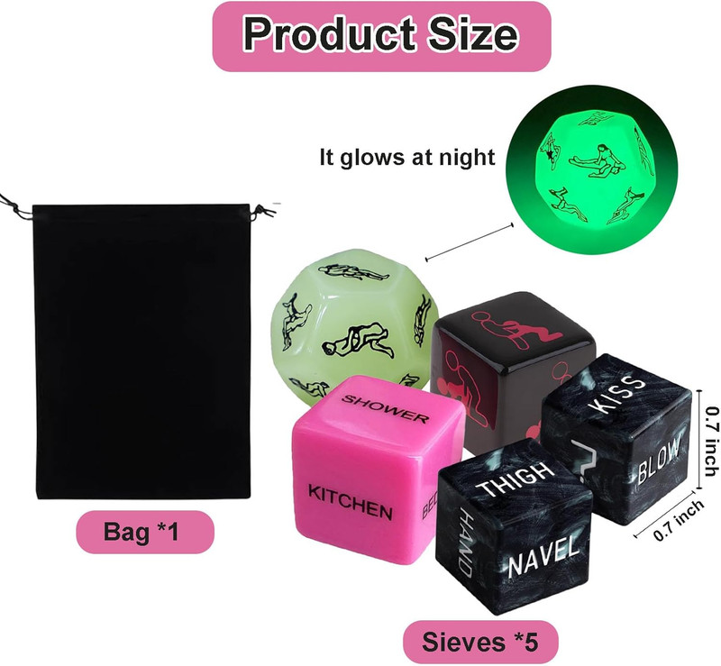 5PCS Date Night Dice，Couples Games for Girlfriend or Boyfriend，Fun Night Dating gallery