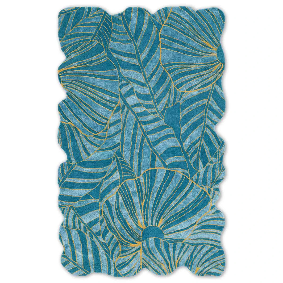 Turquoise Hand Tufted Wool And Viscose Rug gallery