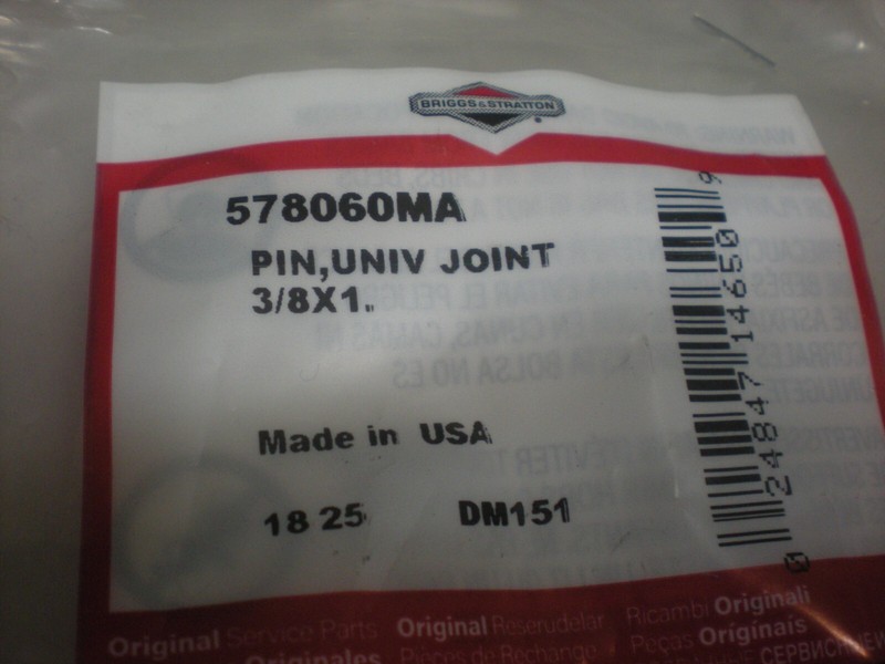 Murray 578060MA Pin - Universal Joint - NOS gallery