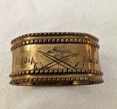 Engraved Saudi Arabia Solid Brass Oval Estate Vintage Napkin Ring