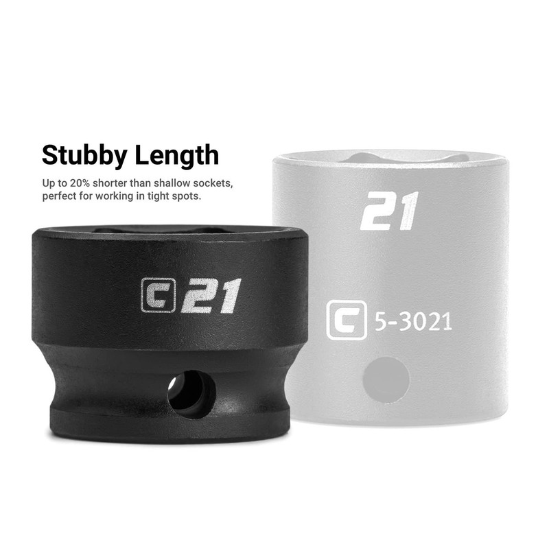 Capri Tools 30 mm Stubby Impact Socket, 1/2 in. Drive, 6-Point, Metric 30 gallery