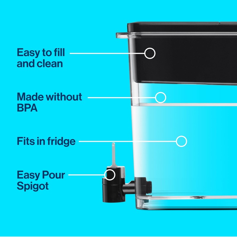 Brita Extra Large Ultramax 27 Cup Black Filtered Water Dispenser with 1 Standard gallery