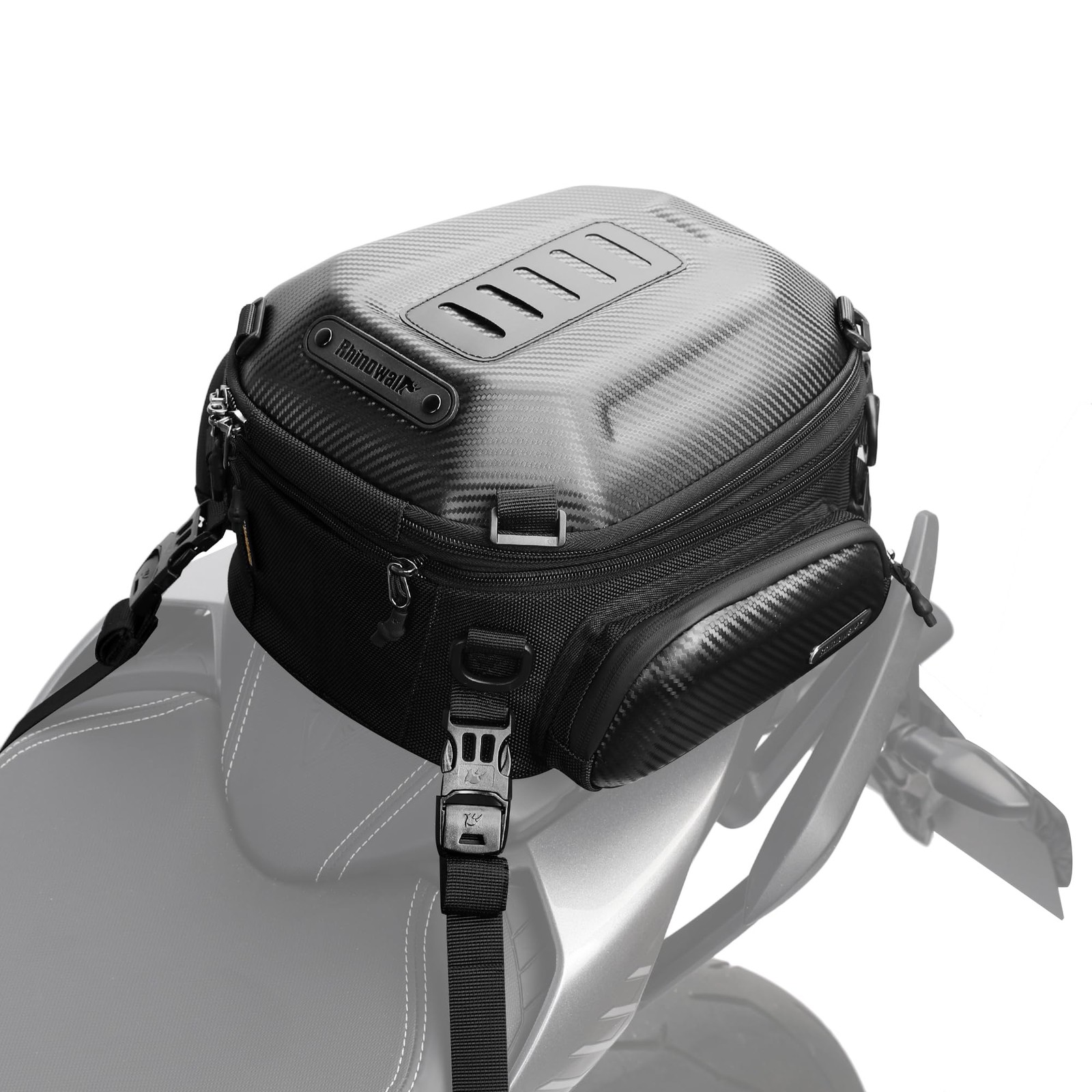 Motorcycle Tail Bag Expandable Hard Shell Motorcycle Travel Luggage 12L-18L, ... gallery